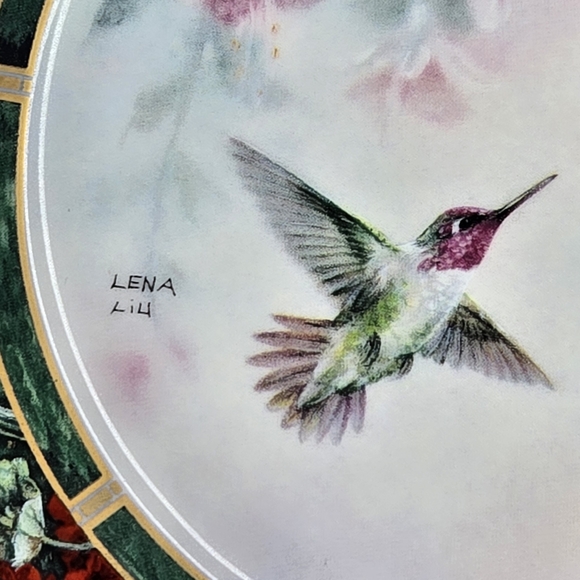 Floral Hummingbird Dinner Plate - Picture 7 of 8
